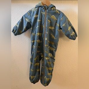 Hatley Terry Lined Rain Playsuit Infant Toddler Size 18-24 mo has DINOSAURS!